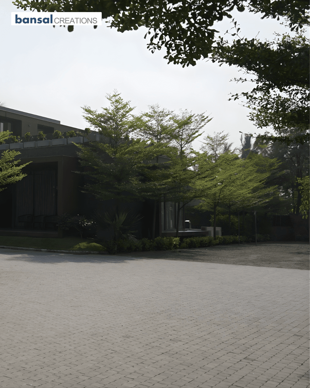 Premium paver driveway installed at a residential villa by Bansal Creations
